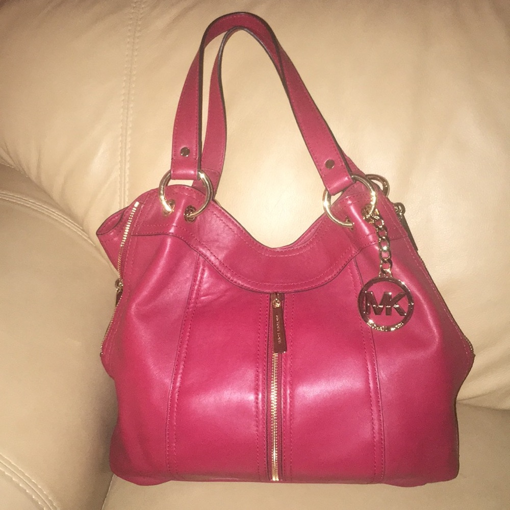 Red Soft leather Michael Kors bag.